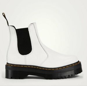 Dr. Martens Doc 2976 Smooth Leather Platform Chelsea Boots White Size 9W 8M